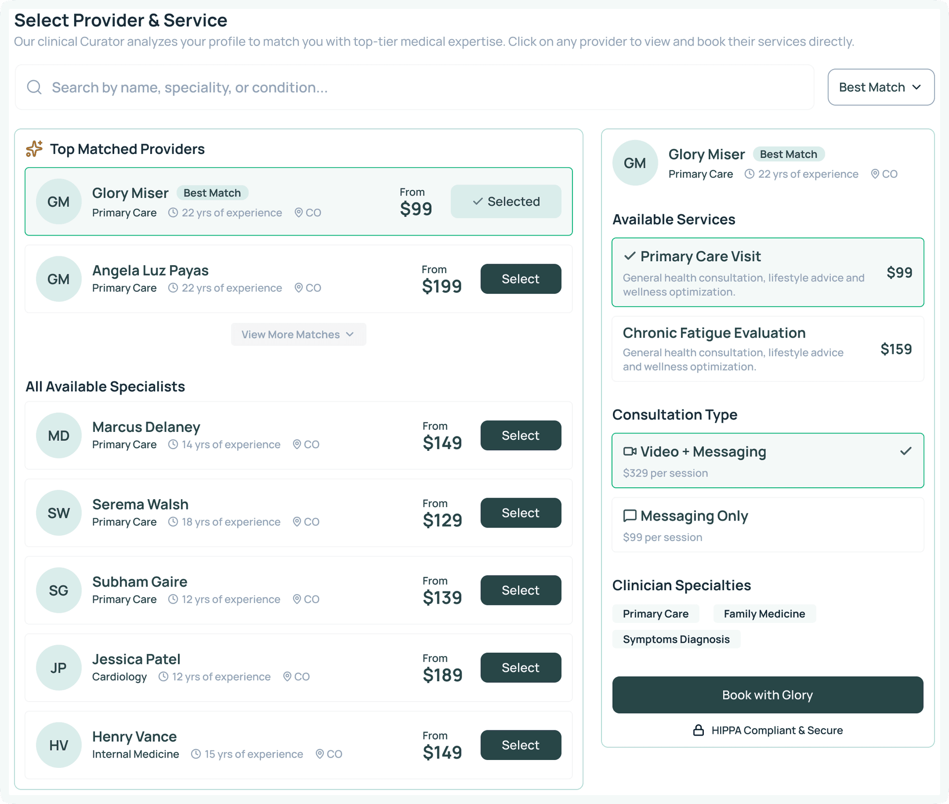 Screenshot of scheduling tools
